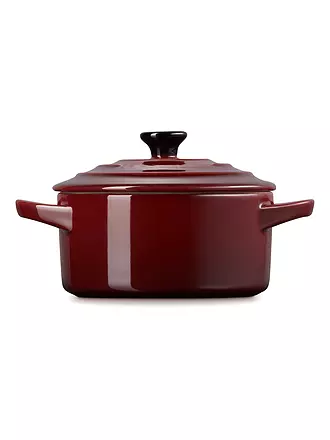 LE CREUSET | Mini-Cocotte "Poterie" 10cm  0,2L Meringue | dunkelrot